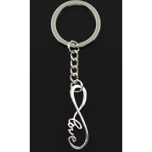 Fashion Infinity Love Connector 39x15mm Pendant 30mm Key Ring Chain Bronze Silver Color Men Car Gift Keychain Dropshipping