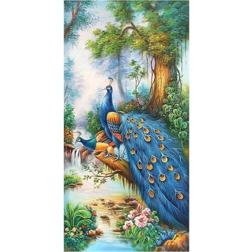 Peacocks Forest Scenery Diamond Painting Animal Scenic Round Full Drill Nouveaute DIY Mosaic Embroidery 5D Cross Stitch Gifts