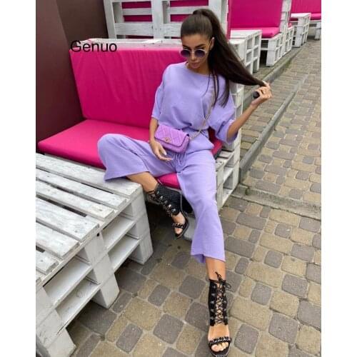 Sexy Fashion Khaki Women Summer Casual Two Piece Set Short Sleeve Tops Shirt And Loose Beach Pants Set Bottom Suit Outfit