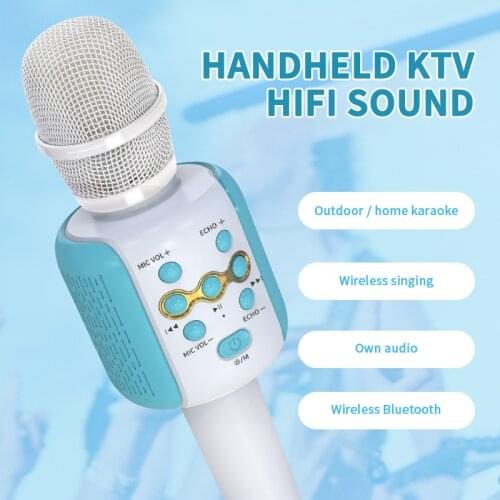 Portable Hand-held Wireless Microphones L858 Handheld Wireless Bluetooth Karaoke Speech Microphone Speaker 1200mAh