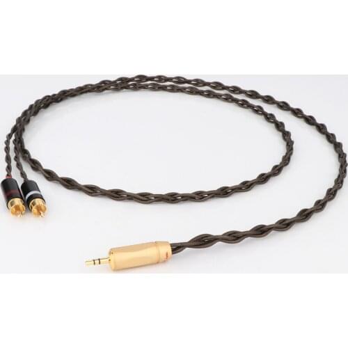 Preffair ODIN OFC Copper silver plated HHifi 3.5mm to 2 RCA Cable Odin Siver-plated 3.5mm jack to 2rca Male Aux Cable