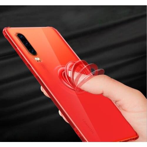 50pcs/lot Bombable Transparent Metal Ring TPU mobile phone cover case for Huawei P20 Pro P30 P30 lite P30 Pro Y9 2019 new case