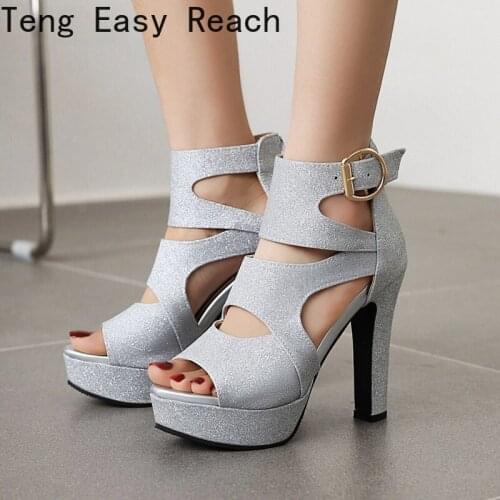 Platform sandals Thick heel Sandals Fish Mouth High-heeled Shoes Hollow Sandals platform high heels sexy black summer sandals