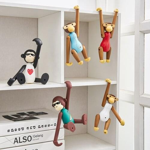 Cute And Creative Hanging Monkey Childrens Room Study Bookshelf Small Ornaments Bedroom Home Living Room Decor Furnishings