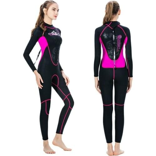SLINX Full Body Printed Wetsuit Long Sleeve 3mm Neoprene Scuba Dive Suit for Women Swimming Surfing Snorkeling Spearfishing