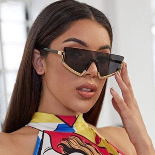 Fashion Flat Top Oversize Square Women Sunglasses 2020 Retro Luxury Brand Sun Glasses Men Black Big Frame Gradient Goggles UV400