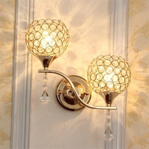 Living Room Bedroom Bedside Wall Light Modern Crystal Wall Lamp Hotel Foyer Restuarant Stair Mirror Front Wall Light