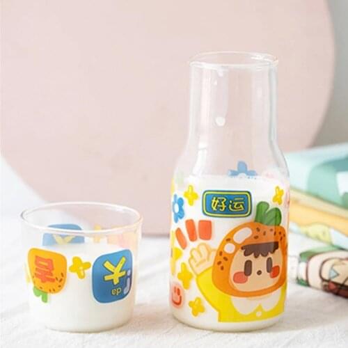 Totem Pattern Glass Cup Personal Set Coffee Milk Cup High Temperature Microwave Milk Cup Couple Set Glass Gift Water Bottle