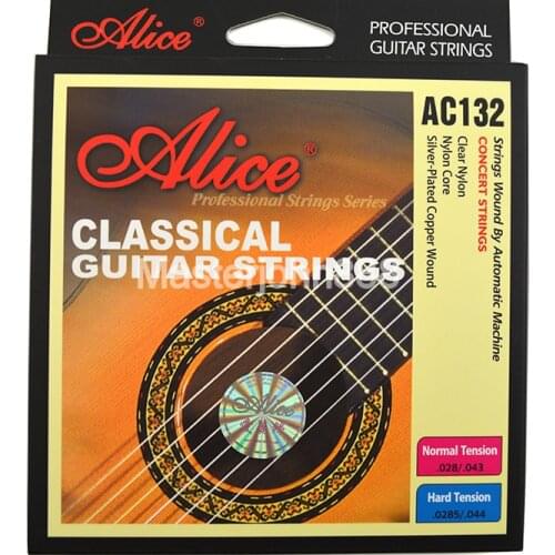 Alice AC132-H/N Classical Guitar Strings Crystal Nylon Strings Silver-Plated Copper Wound 1st-6th Strings Free Shippng