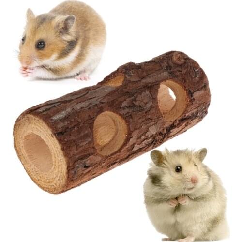 Hamster Tunnel Natural Wood Chew Toys Small Pets Squirrel Chinchilla New