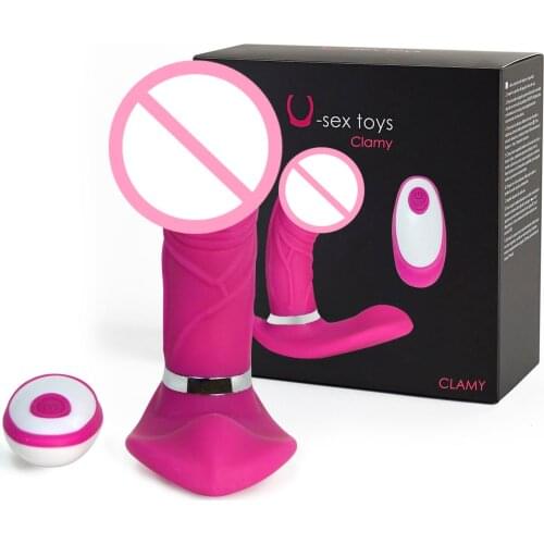 U-body-CLAMY, vibrator with heat function and remote CONTROL. Simulates the male member, 7 different vibration modes