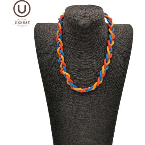 UKEBAY New Multicolor Rubber Handmade Necklaces Women Gothic Jewelry Adjustable Chain Boho Choker Necklace Party Clothes Chains