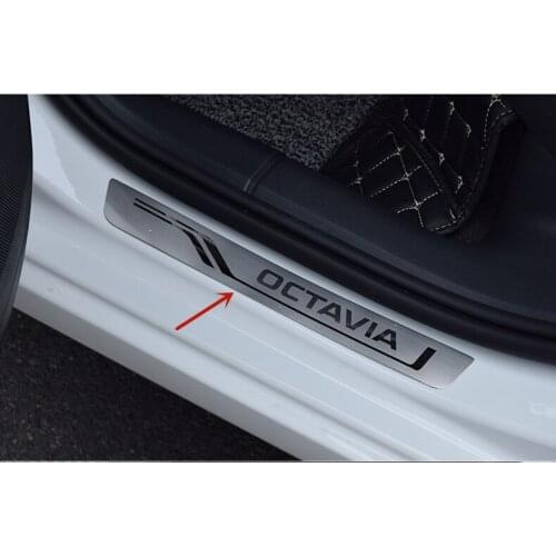 For Skoda Octavia 2015-2019 High-quality stainless steel car threshold guard plate anti-scratch protection Car styling