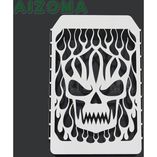 For Kawasaki Vulcan VN 1500 VN1500 Motorcycles Skull Flame Cooler Protection Chrome Stainless Steel Grill Guards Cover