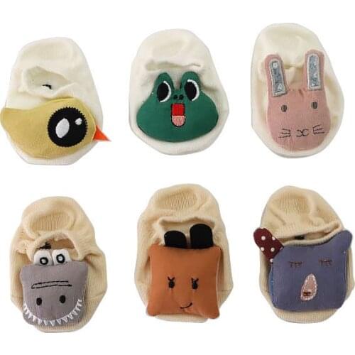 Baby Socks Children Cartoon Doll Big Eyes Boat Socks Plain Baby Socks Boys and Girls Non-slip Floor Socks Newborn Socks