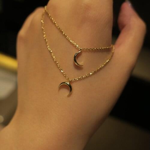 Morivovog 925 Sterling Silver Glossy Moon Necklace for Women 18K Chic Minimalist Statement Necklace Luxury Festival Jewelry Gift