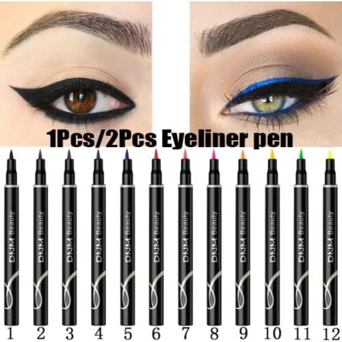 1PC 12 Color Colorful Liquid Eyeliner Pen Long-lasting Quick Dry Waterproof Black Eye Liner Pencil Make Up Comestics TSLM1