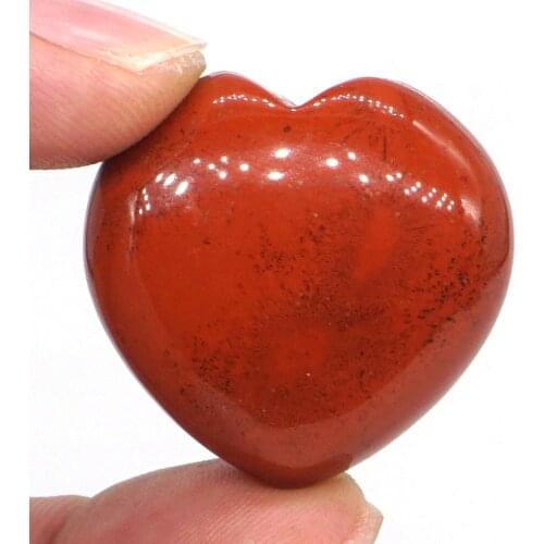 1.2" Puffy Love Heart Assorted Natural Red Jasper Hand Carving Reiki Healing Energy Chakra Gift