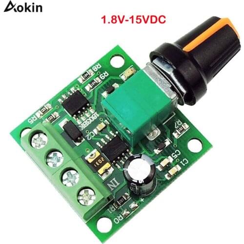 1.8v 3v 5v 6v 7.2v 12v 2A 30W DC Motor Speed Controller 1803BK Mini Motor Speed Regulator controls PWM Adjustable Driver Switch