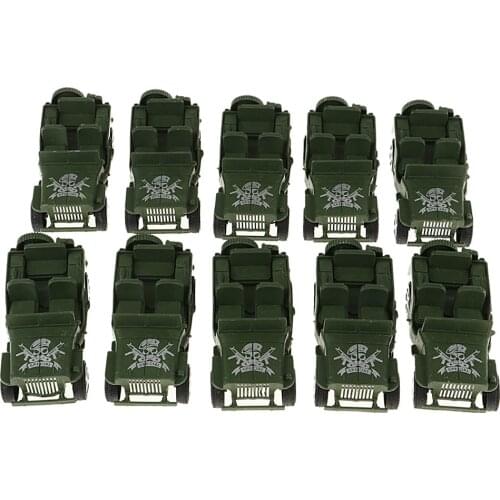 10pc Plastic Military Jeep Vehicles Model for Action Figure Parts