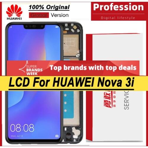 100% Original 6.3'' LCD for Huawei Nova 3i INE-LX1 LX2 Display P Smart Plus Touch Screen Digitizer Assembly Repair Parts