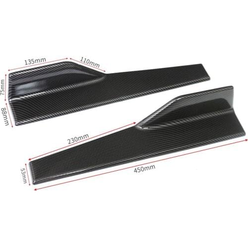 2 Pieces Car Blade Side Skirts Strake Rocker Splitters Winglet Anti-Scratch 3D Carbon Fiber