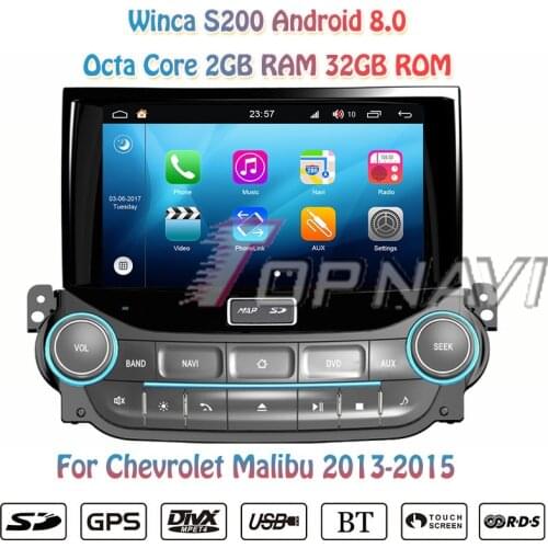 Topnavi 8Inch Octa Core S200 Android 8.0 Car DVD Multimedia Player for Chevrolet Malibu Audio Radio Stereo 2DIN GPS Navigatian