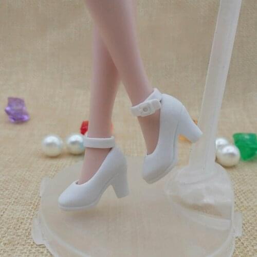 White Fashion Shoes For Blythe Dolls 1/6 High Heel Shoes For Licca Doll Mini Shoes For Momoko 1/6 BJD Doll Accessories Toy