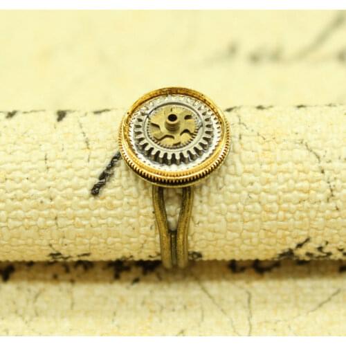 Bronze Steampunk Gears Ring Jewelry Handmade New Adjustable Fashion Accessories
