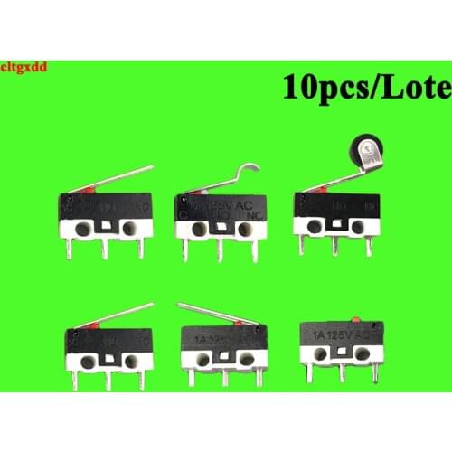 Cltgxdd 10pcs Limited Switch Mini Micro Switch 1A 125VAC Mouse Switch 3 Pins