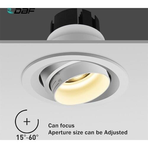 [DBF]Beam Angle Adjustable 15/45/60 Degrees LED COB Recessed Downlight 5W 10W 15W LED Ceiling Spot Light for Picture Background