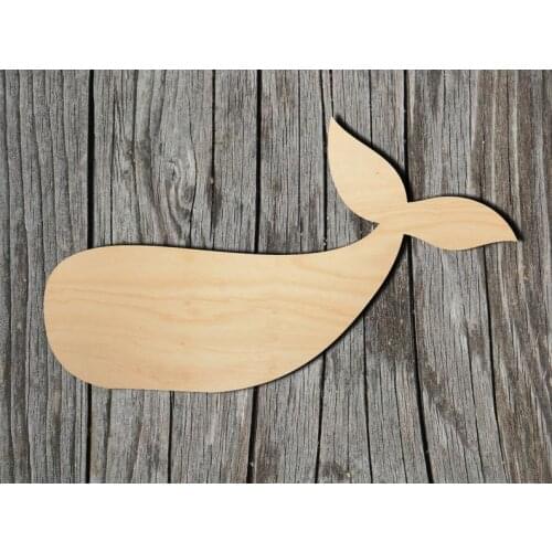 Wood Cutout Shapes Whale - Multiple Sizes - Laser Cut Unfinished