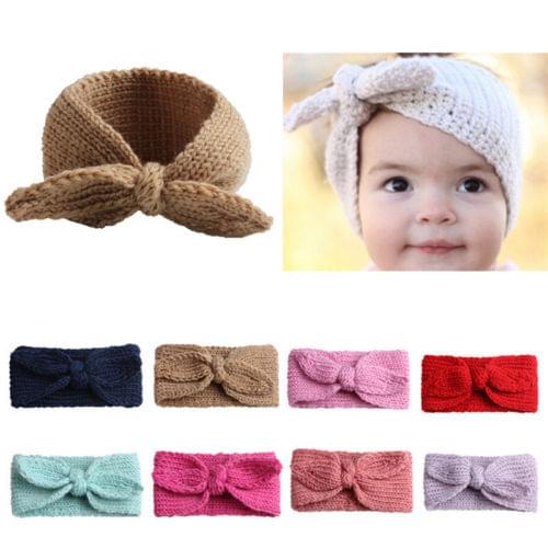 Kids Girl Baby Toddler Knit Bow Headband Hair Band Accessorie Headwear Head Wrap