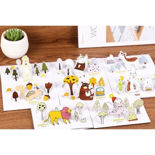 DIY kawaii cartoon envelope with greeting card Holiday card for message Birthday Christmas lomo gift card