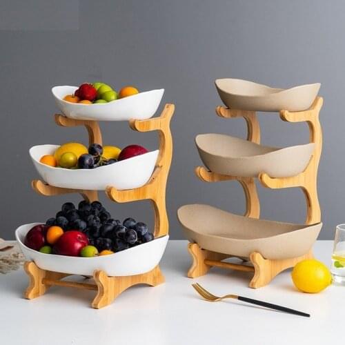 Living Room Home Plastic Three-layer Fruit Plate Snack Plate Creative Modern Dried Fruit Fruit Basket Candy Dish