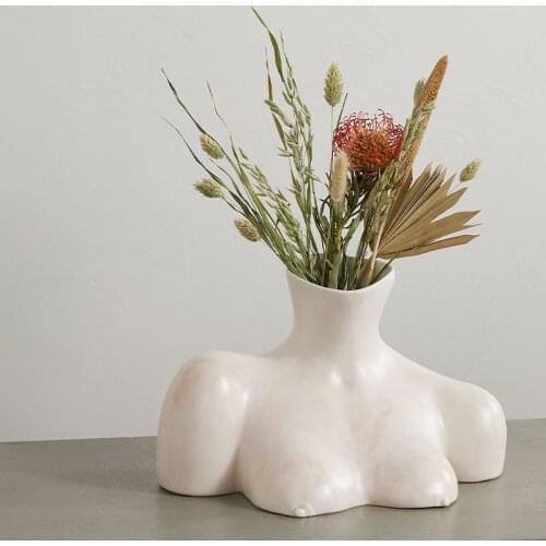 European Ceramic Vases Body Art Living Room Decoration Flower Vase Desk Creativity Plant Pots Home Decoration Modern Ornaments
