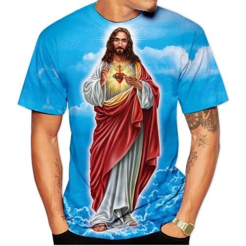 Summer New Classic Jesus Men Women Fashion Patterned 3D Print Leisure T-Shirts Boy Girl Hip-Hop Clothes Tshirt Cool Birthday Te