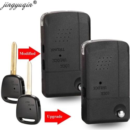 Jingyuqin 1/2 Side Buttons Fob Modified Flip Remote Key Shell For Toyota Carina Estima Harrier Previa Corolla Celica TOY43/TOY40