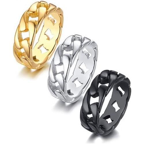 Top Quality Unique Design Wrench Head Unlimited Connection Pattern Stainless Steel Ring For Woman 3 Colors Woman Ring Wholesale