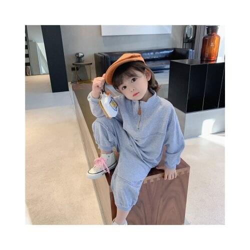 Girls Korean Style Suit 2021 Spring Autumn New Childrens Casual Sweatshirt Set Baby Fashion Two-piece Suit Toddler Girl Outwear