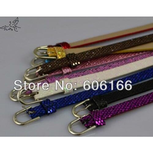 100pc/lot Glint snake strap Leather Bracelet Mix Color fit 8mm Slider Crytal Letters and Charms DIY Wristbands Fashion Jewelry