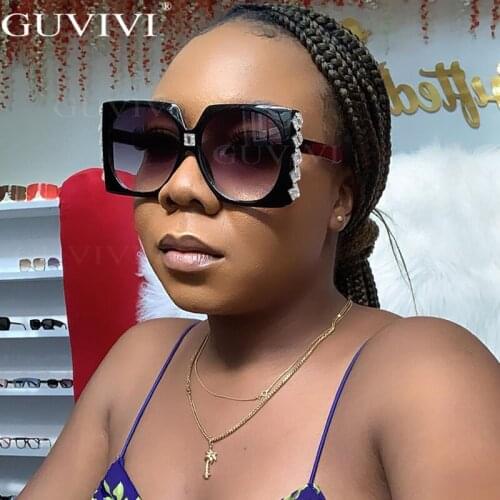 Diamond Square Sunglasses Women Luxury Brand Designer Retro Big Sun Glasses Vintage Gradient Eyewear Male Oculos Feminino