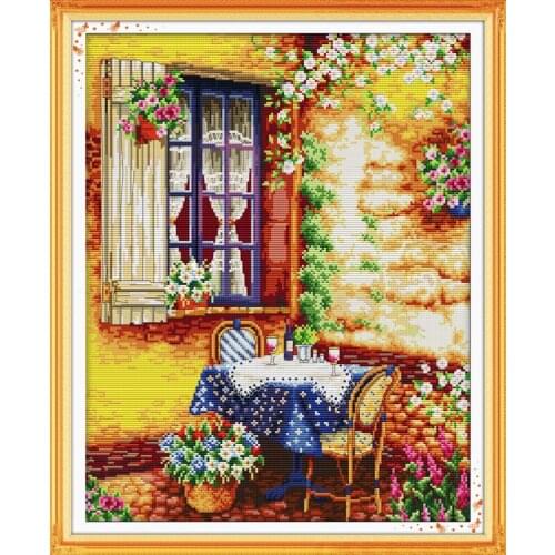 Summer afternoon cross stitch kit 18ct 14ct 11ct count printed canvas stitching embroidery DIY handmade needlework