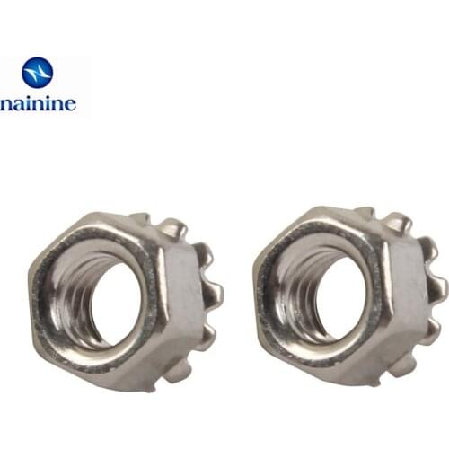 [M3 M4 M5 M6 M8] K-type K-Lock Nut Nickel Plated Keps Nuts Toothed Hex Nut