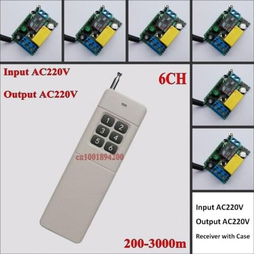 Small AC220V Remote Control Switch Long Range Transmitter Receiver 200-3000m Lamp Light LED Remote Lighting Switch 315/433.92MHZ