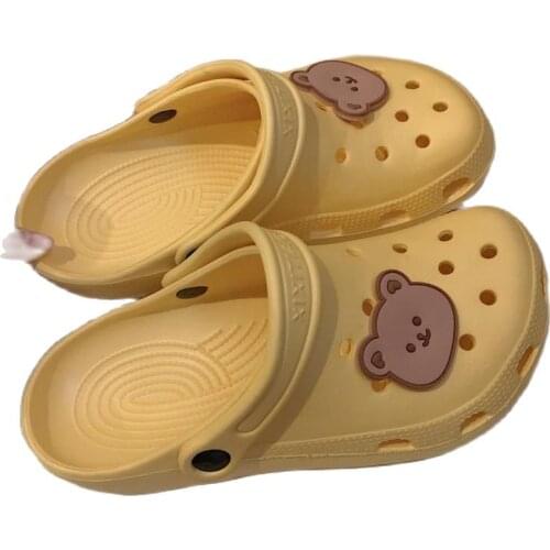 5528ddx+Hkedst Cute Cartoon Girls Hole Shoes for Students' Dormitories To Wear Womens Summer Slides