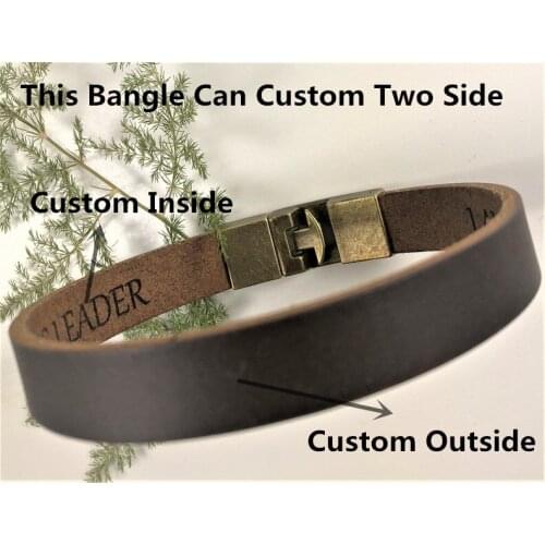 Fathers Day Gift To Dad Engraving Blessing Words Letter Name Custom Bracelets Bangles Men Jewelry Birthday Gifts