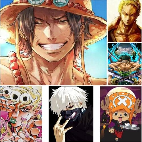 FSBCGT Oil Painting Paint By Numbers Japanese Classic Anime DIY Picture By Number Kits Drawing On Canvas Home Wall Art Decor