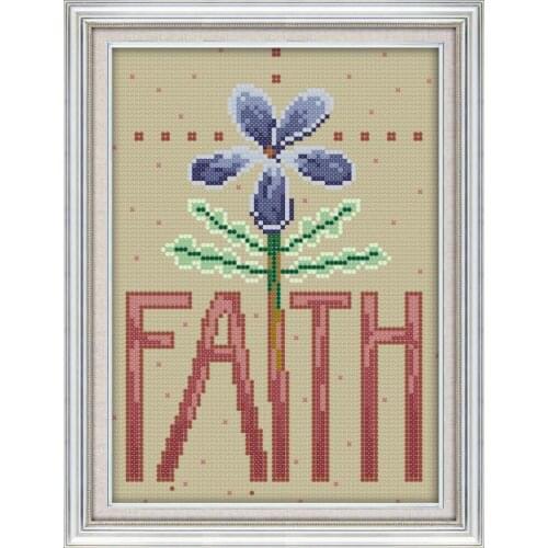 Joy Sunday Love&Faith Counted Cross Stitch Kits 11&14CT DMC DIY Embroidery Kits Needlework Sets for Home Decor Handmade Gift