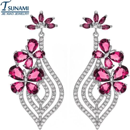New fashion exaggerates four colors of butterfly zircon earrings High quality zircon earrings for female friends ER-121